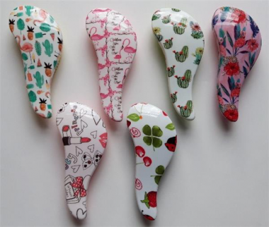 Hajkisimító és hajbontó mini hajkefe Detangler econ Q22virágos 1db